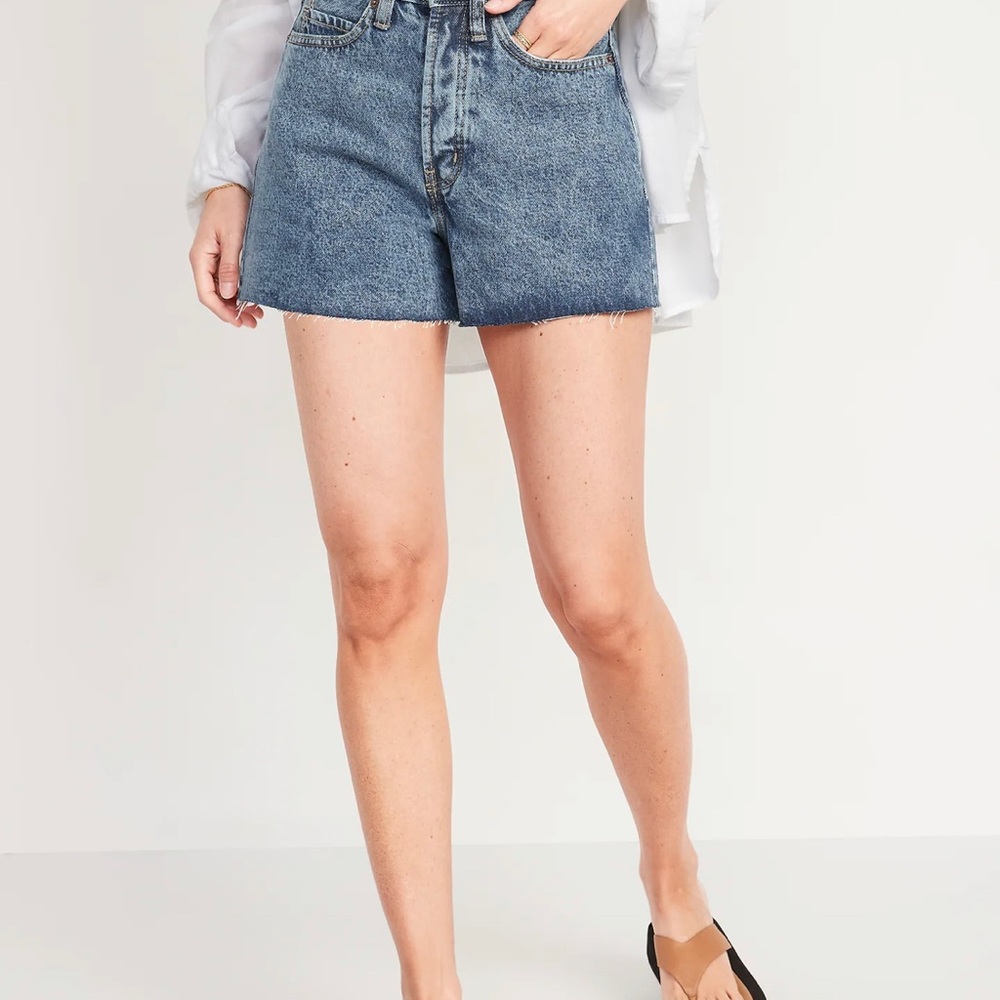 Old Navy High-Waisted Button-Fly Sky-Hi A-Line Cut-Off Shorts